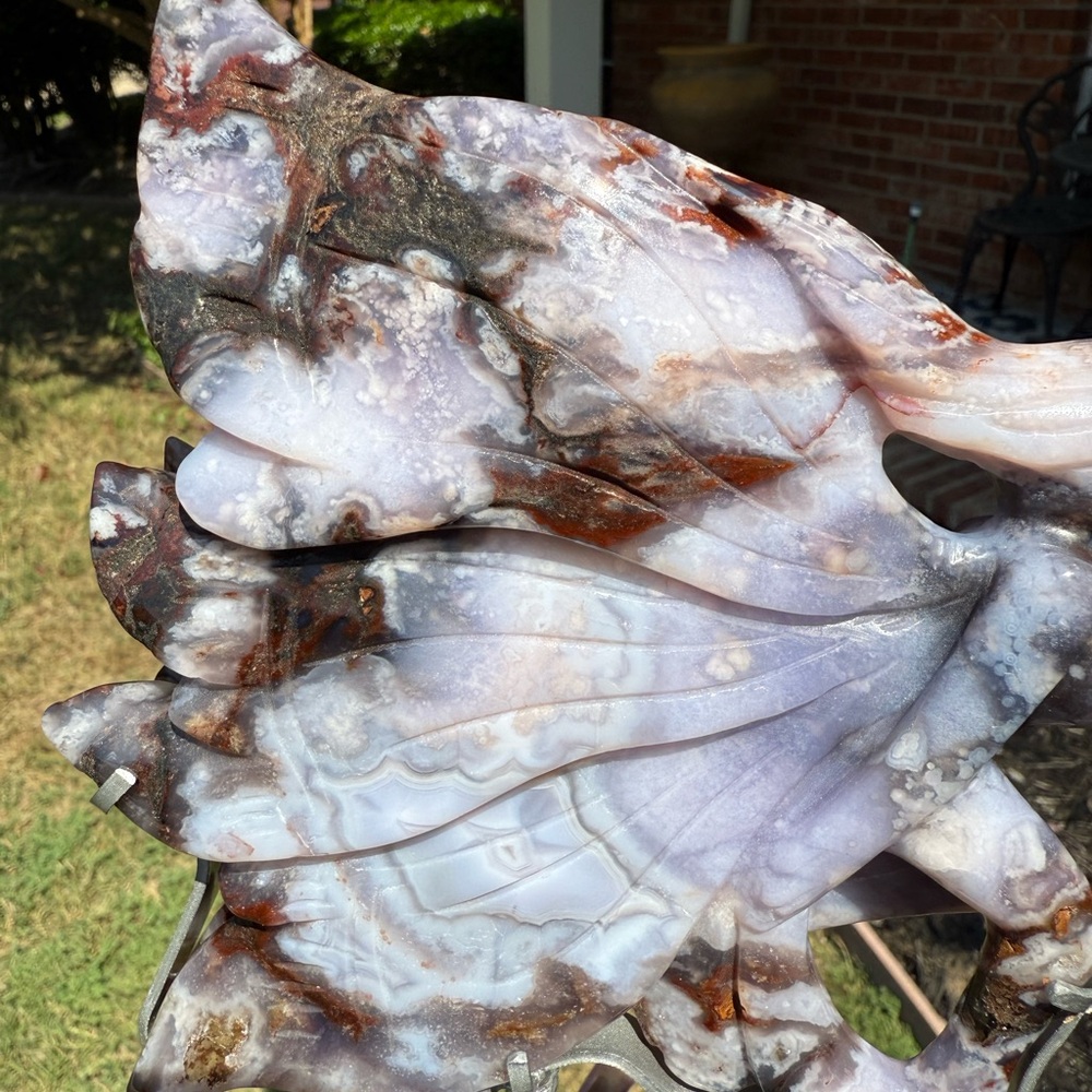 Blue Flower Agate Fairy and Custom Stand - BLUEFLWRAGTFRY-001 - Picture 8 of 14